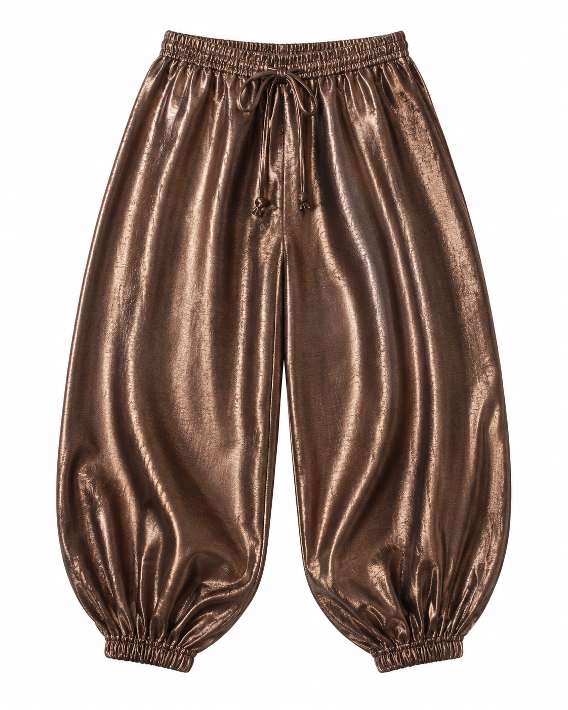 Metallic Shiny Pants – High Waist Statement Fashion Trousers