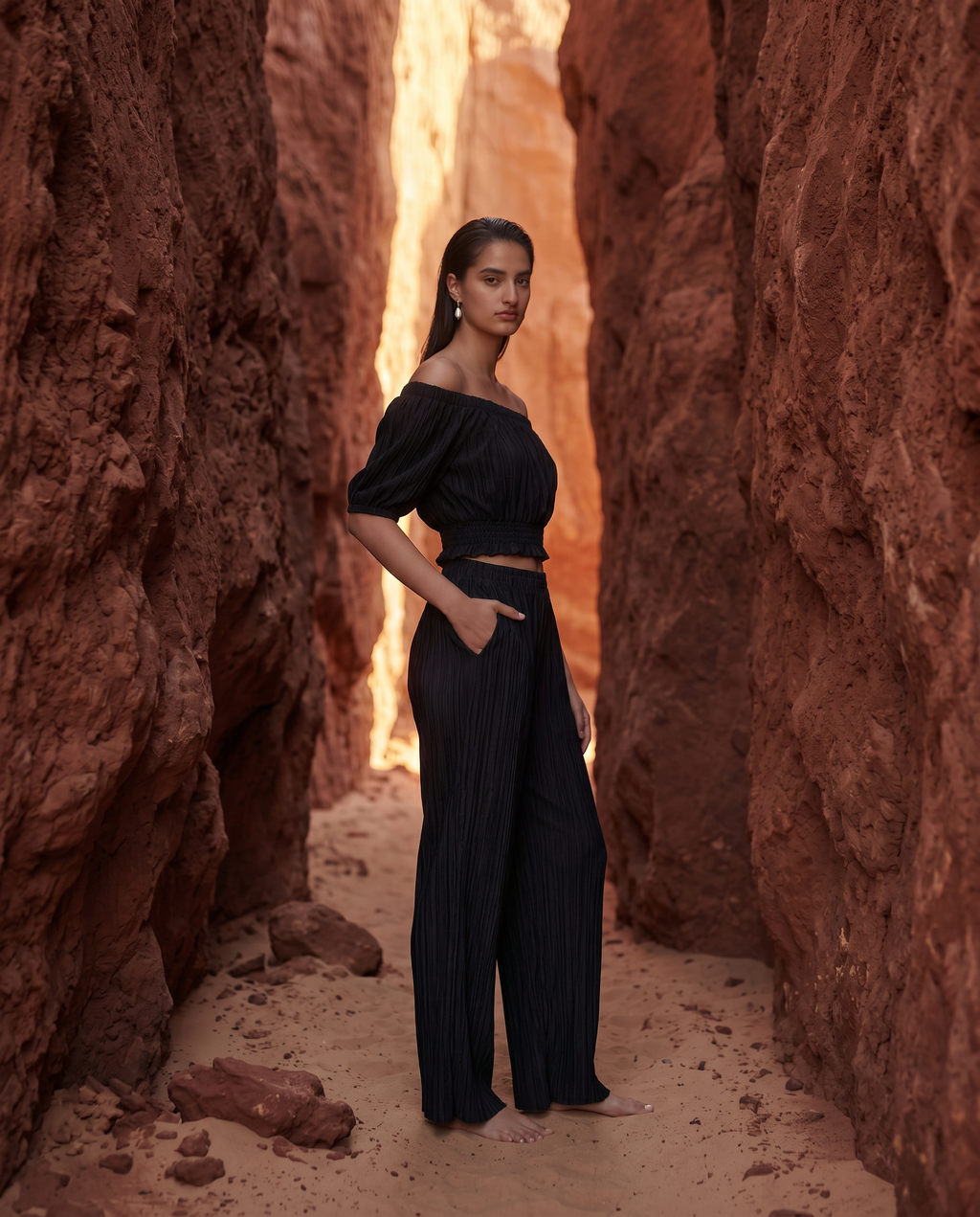 Crochet Knit Pants – Relaxed Textured Statement Trousers