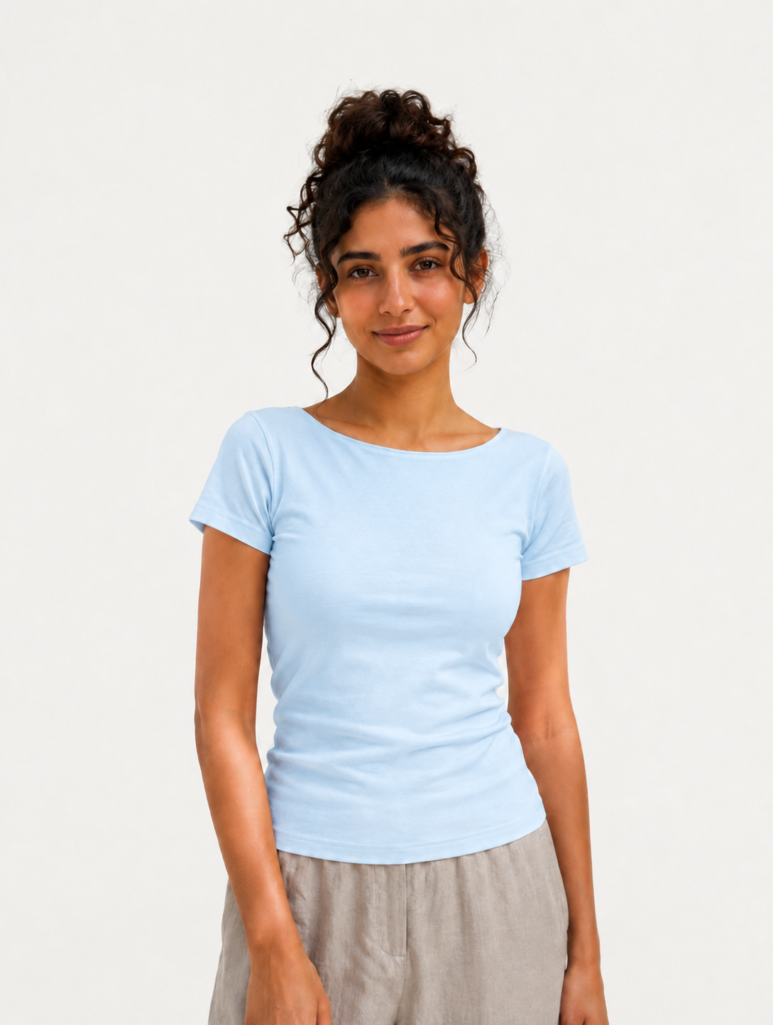 Round Neck Double Layer Top