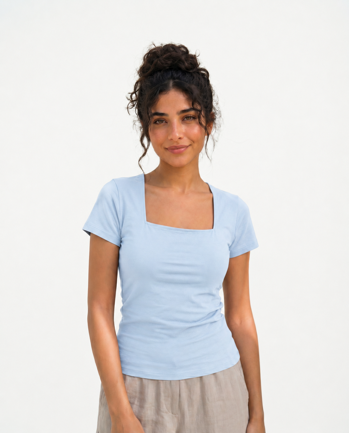 Square Neck Double Layer Top