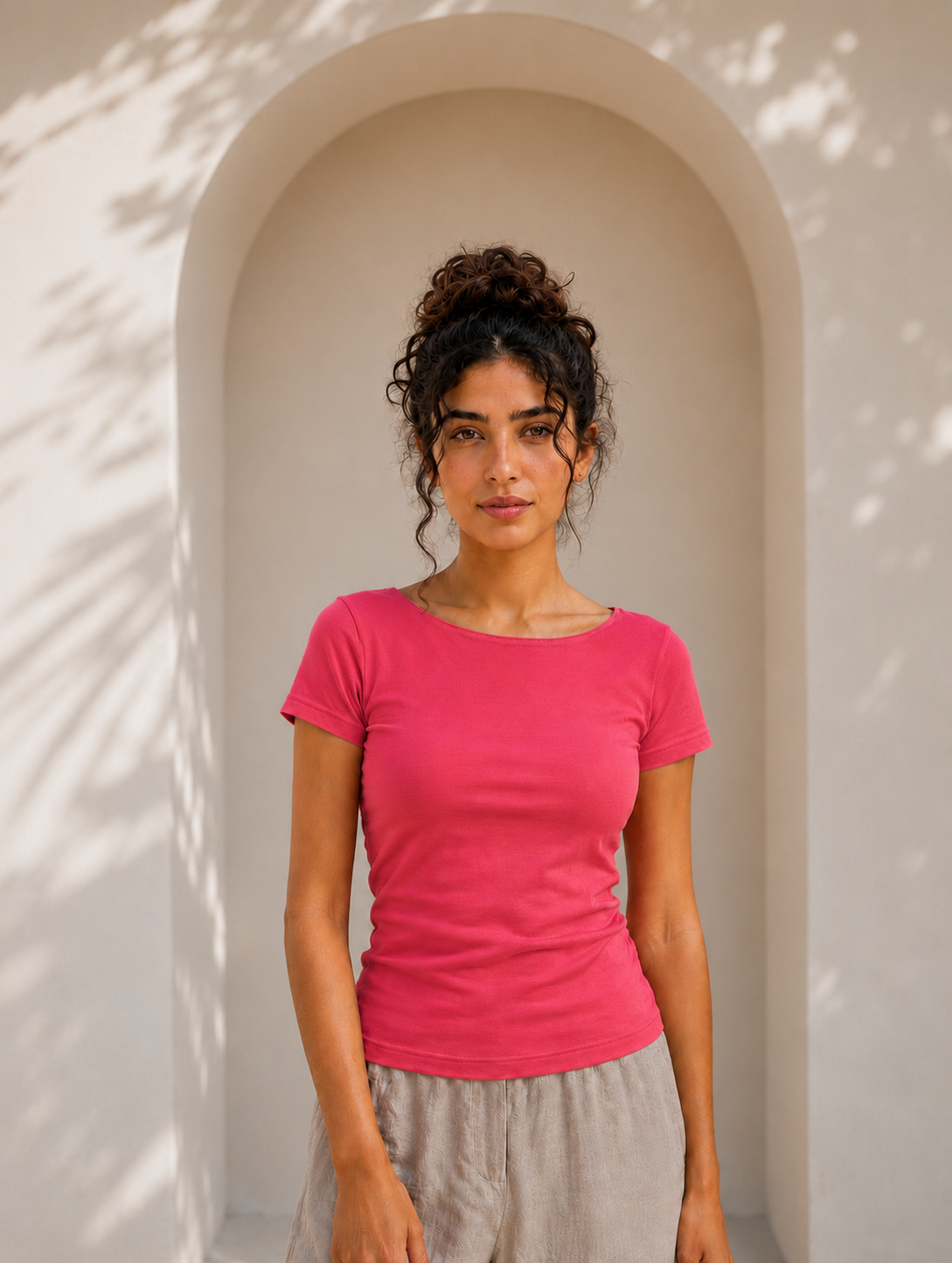 Round Neck Double Layer Top