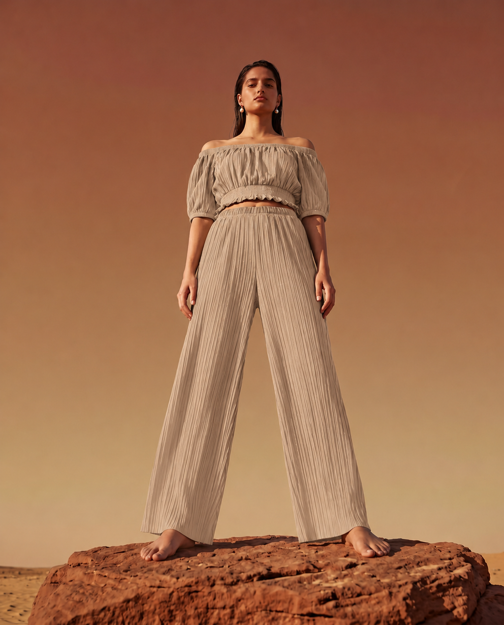 Crochet Knit Pants – Relaxed Textured Statement Trousers