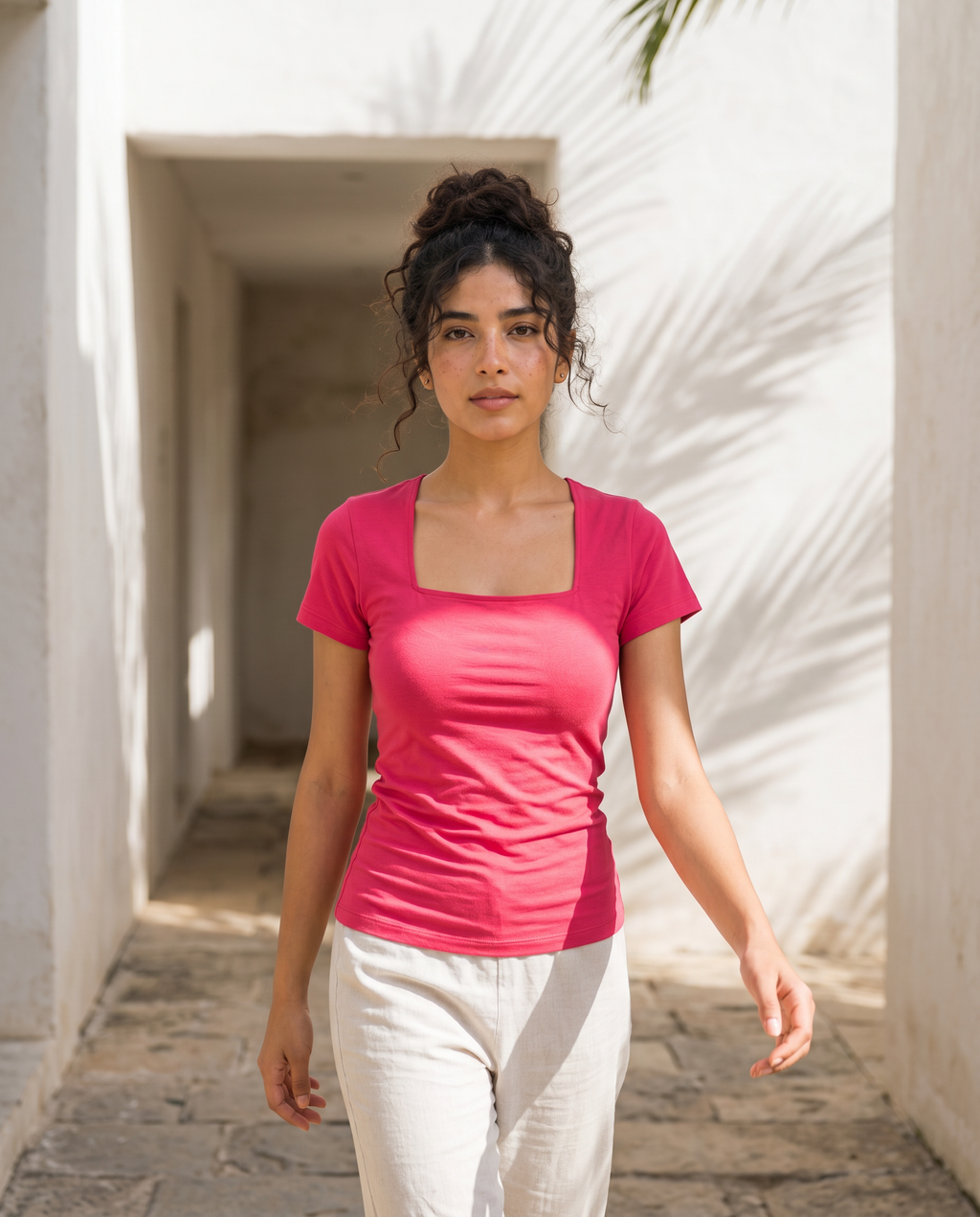Square Neck Double Layer Top