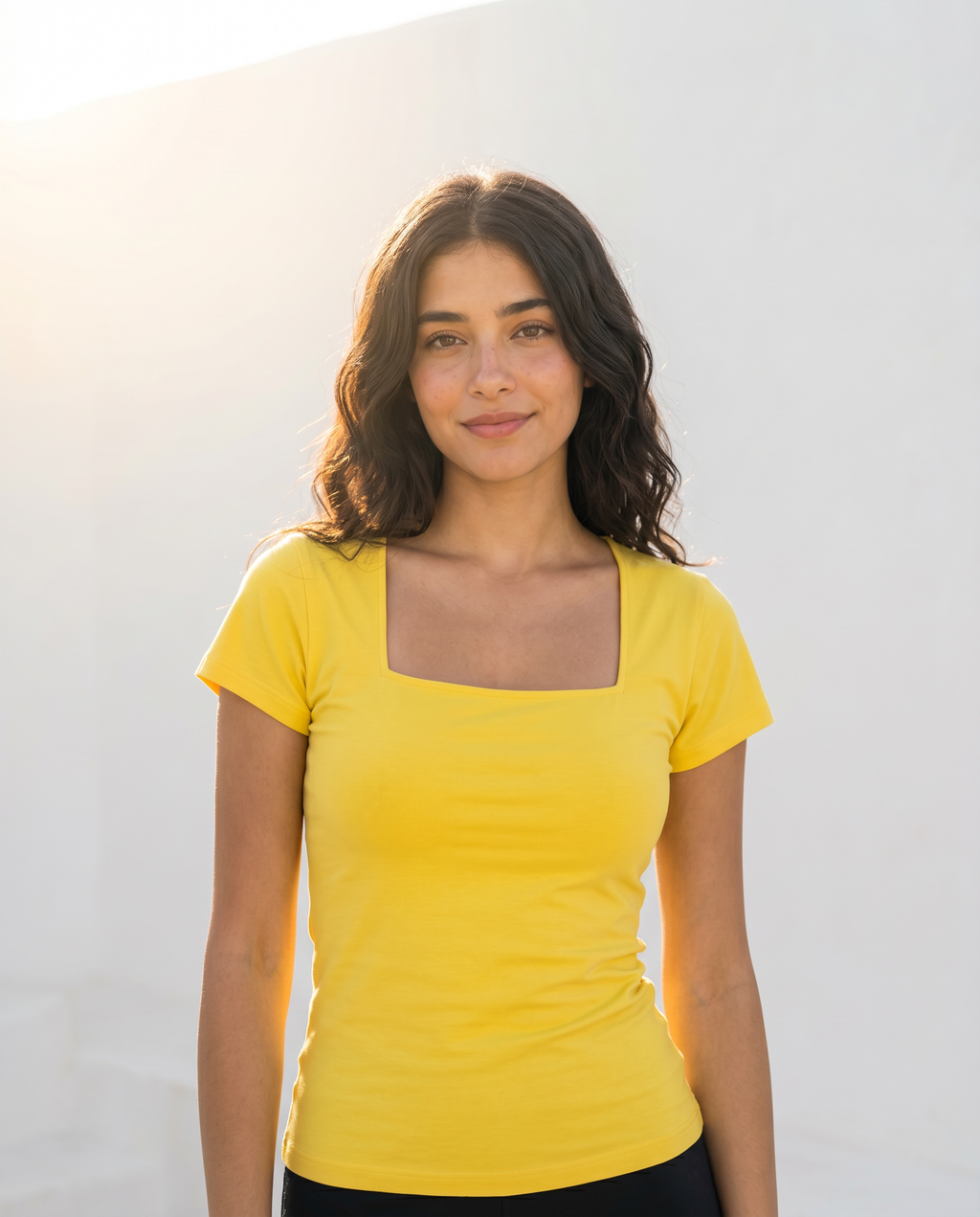 Square Neck Double Layer Top